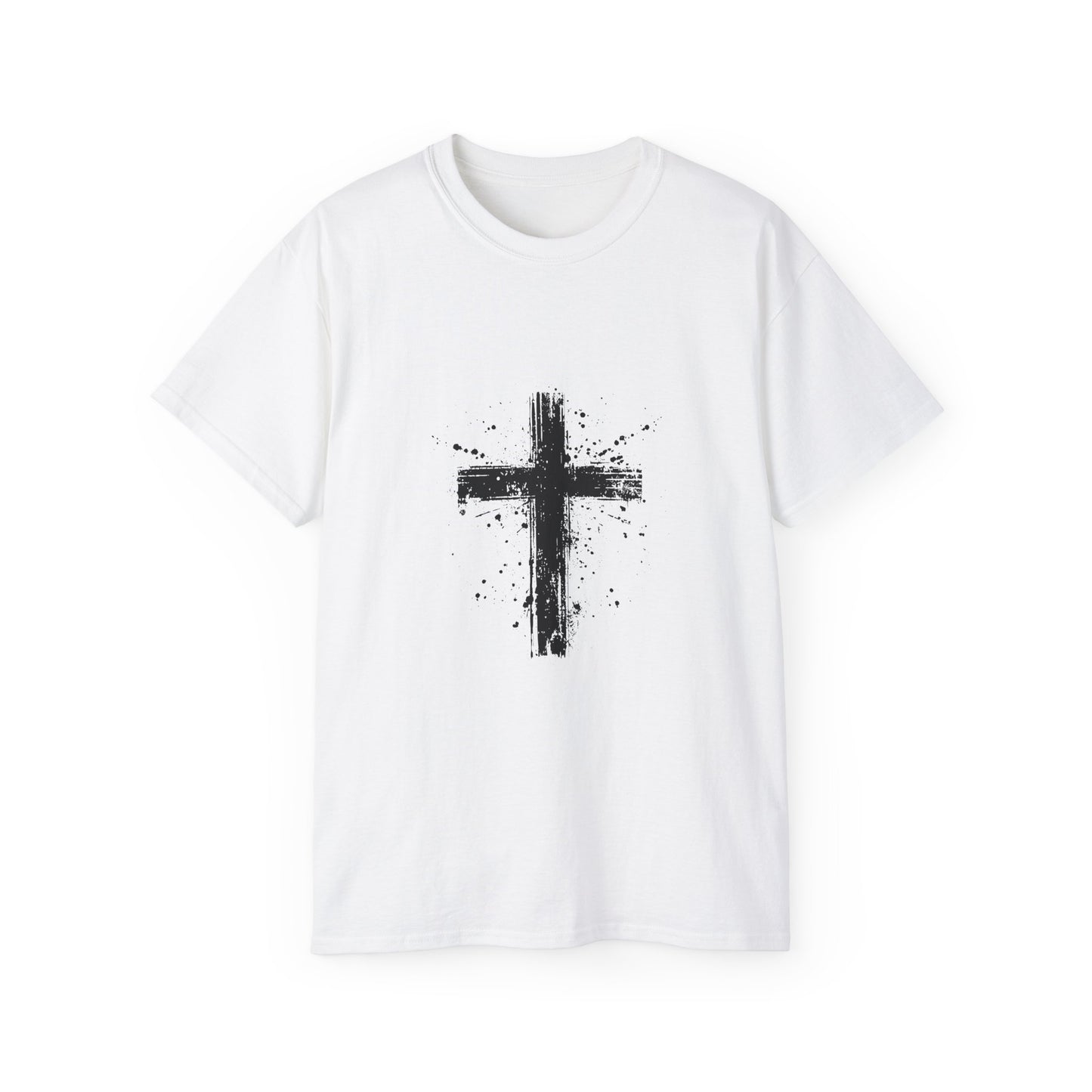Black Cross Graphic Unisex Ultra Cotton Tee, Christian Shirt, Faith Tee, Religious Apparel, Casual Everyday Wear