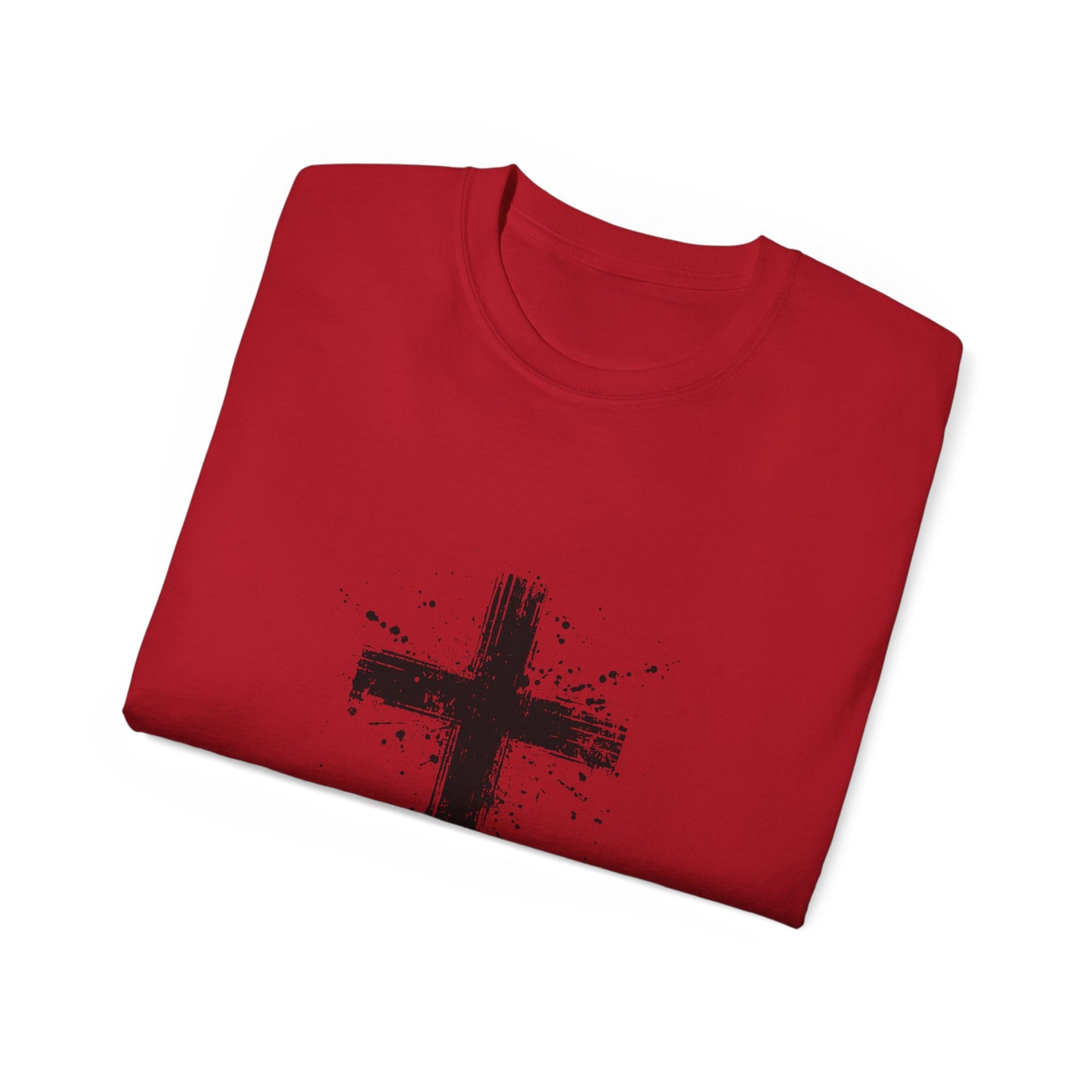 Black Cross Graphic Unisex Ultra Cotton Tee, Christian Shirt, Faith Tee, Religious Apparel, Casual Everyday Wear