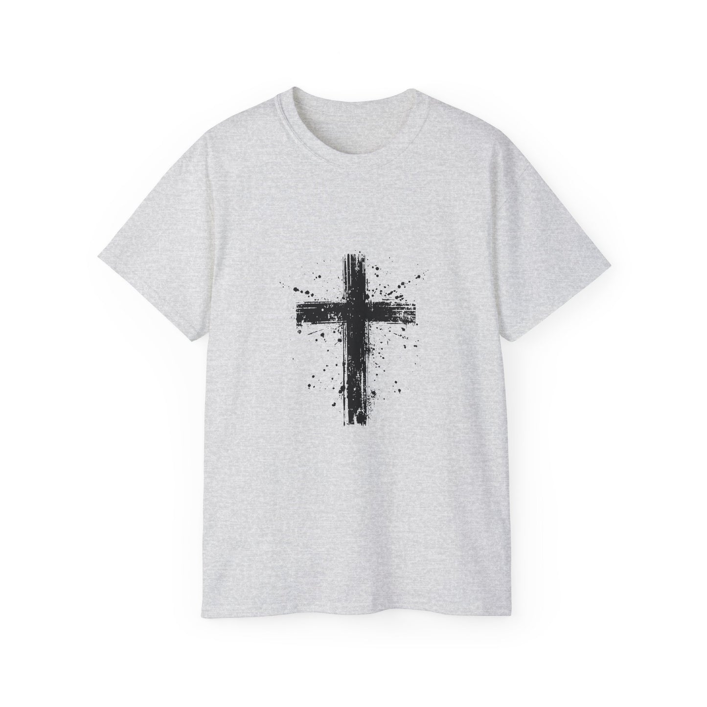 Black Cross Graphic Unisex Ultra Cotton Tee, Christian Shirt, Faith Tee, Religious Apparel, Casual Everyday Wear