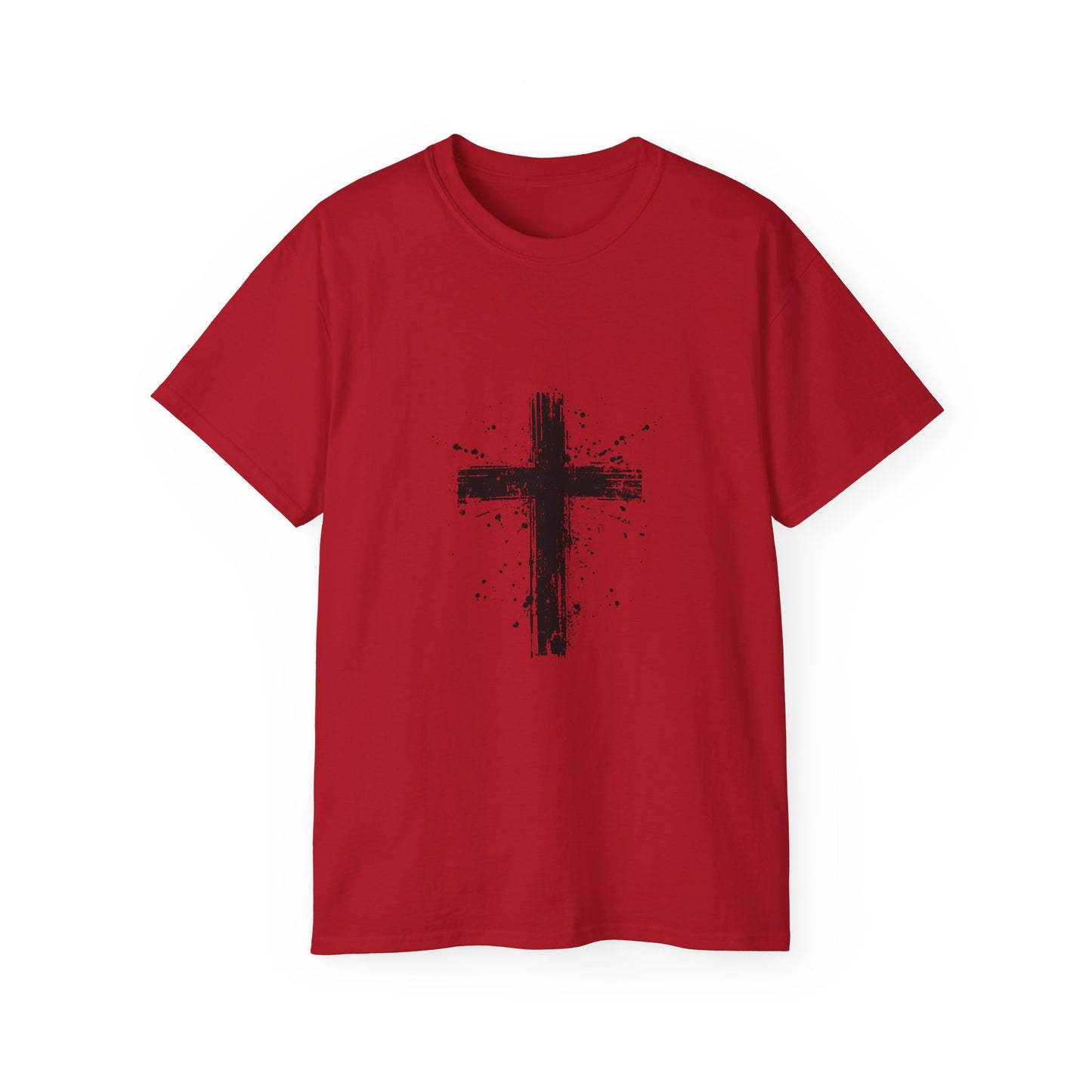 Black Cross Graphic Unisex Ultra Cotton Tee, Christian Shirt, Faith Tee, Religious Apparel, Casual Everyday Wear
