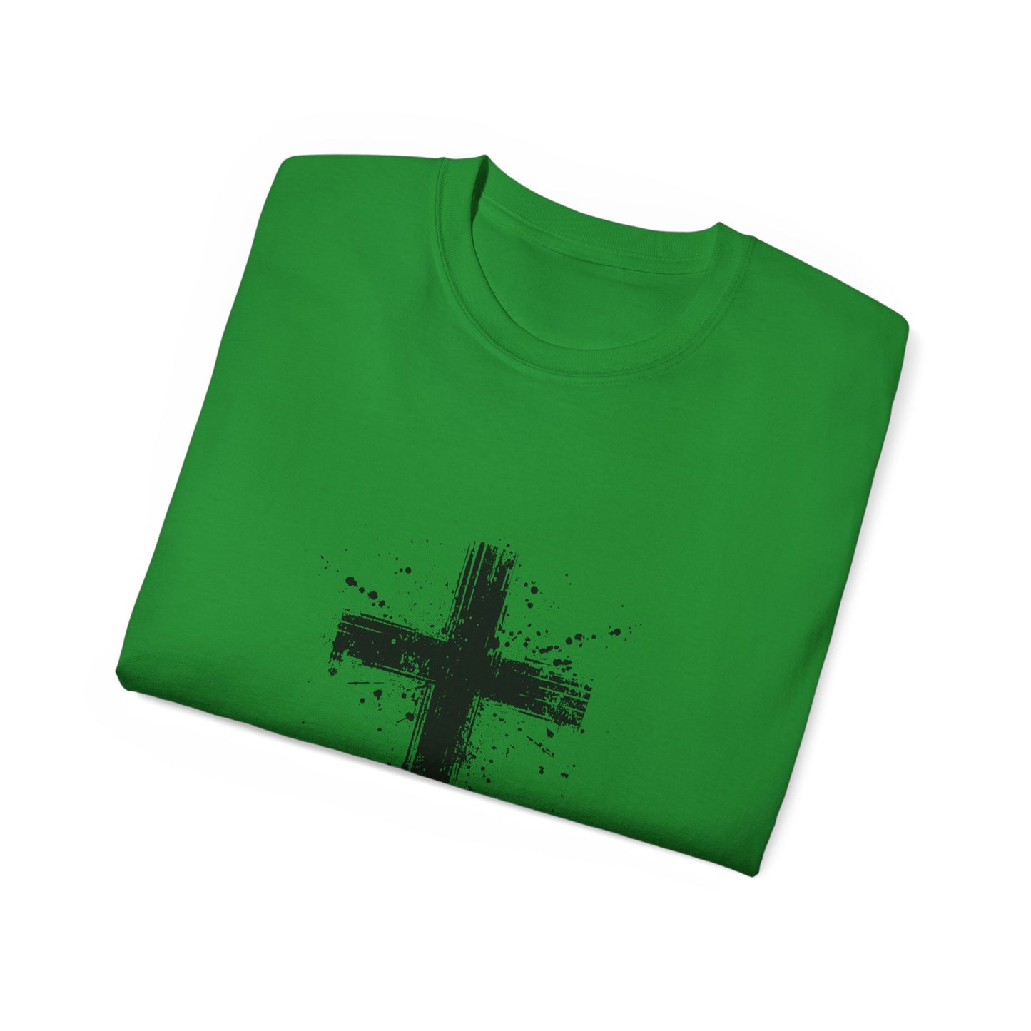 Black Cross Graphic Unisex Ultra Cotton Tee, Christian Shirt, Faith Tee, Religious Apparel, Casual Everyday Wear
