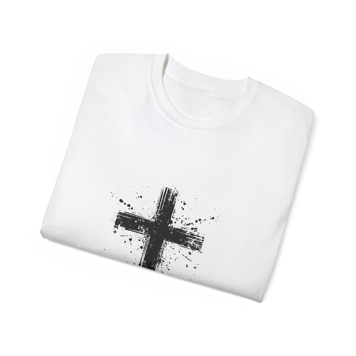 Black Cross Graphic Unisex Ultra Cotton Tee, Christian Shirt, Faith Tee, Religious Apparel, Casual Everyday Wear