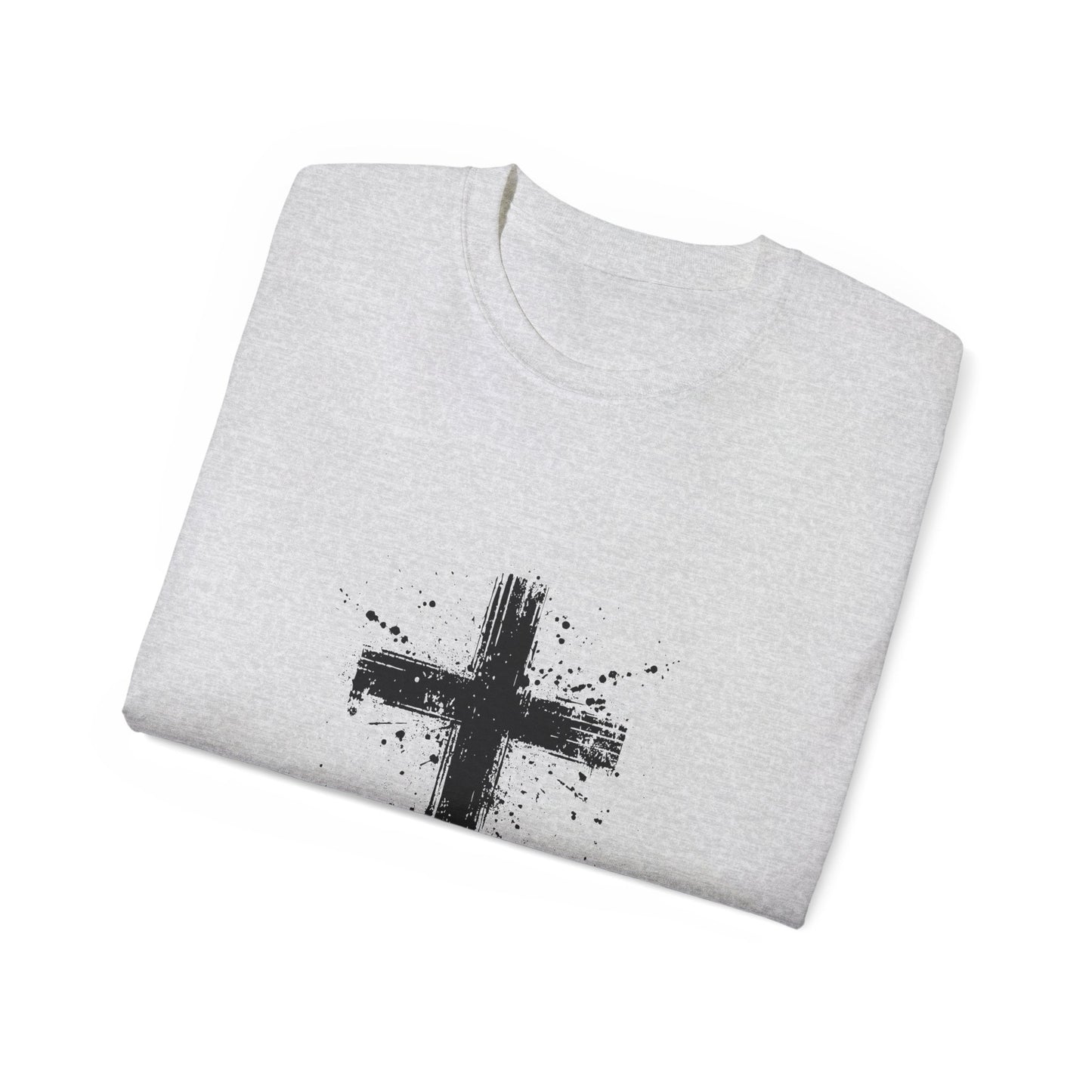 Black Cross Graphic Unisex Ultra Cotton Tee, Christian Shirt, Faith Tee, Religious Apparel, Casual Everyday Wear