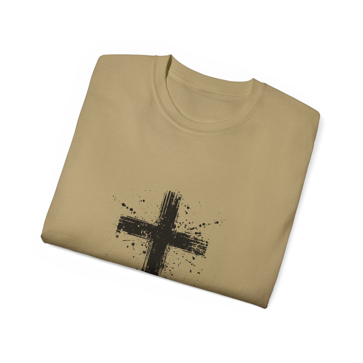 Black Cross Graphic Unisex Ultra Cotton Tee, Christian Shirt, Faith Tee, Religious Apparel, Casual Everyday Wear